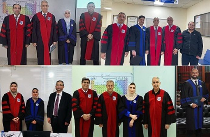 مناقشة خمس رسائل ماجستير في هندسة عمان الاهلية