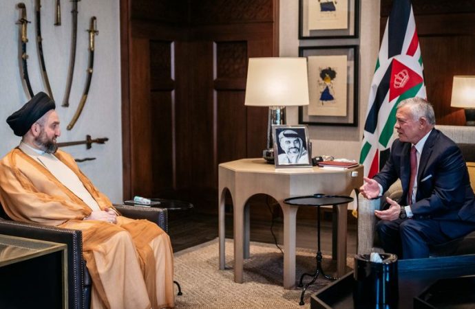 الملك يستقبل رئيس تيار الحكمة الوطني في العراق
