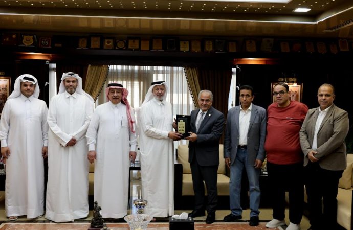 .د.ساري حمدان يستقبل وفد الاتحاد العربي للثقافة الرياضية