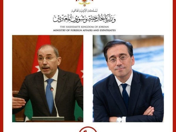 الصفدي ونظيره الإسباني يؤكدان دعم جهود وقف النار في غزة