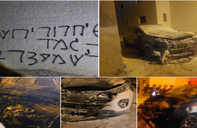 مستوطنون يحرقون مسجدا ومركبتين في رام الله