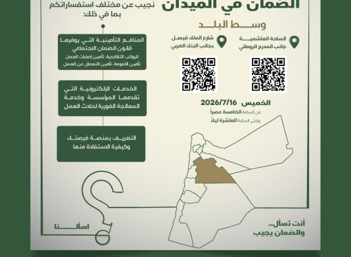 الضمان تبدأ غداً أُولى محطات تنفيذ خدمة “أنت تسأل والضمان يُجيب من الميدان” في عمان وسط البلد