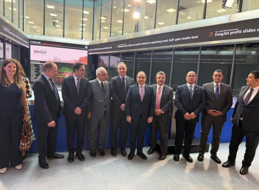 وزير الاستثمار يقرع جرس افتتاح التداول في بورصة لندن ويطلق «يوم الأردن» للترويج للاستثمار في المملكة .